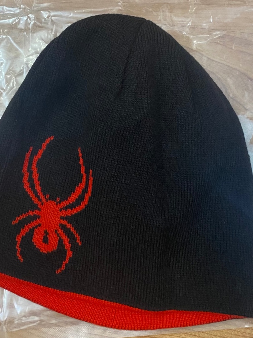 SPYDER Black /Red Reversible Knit Cap